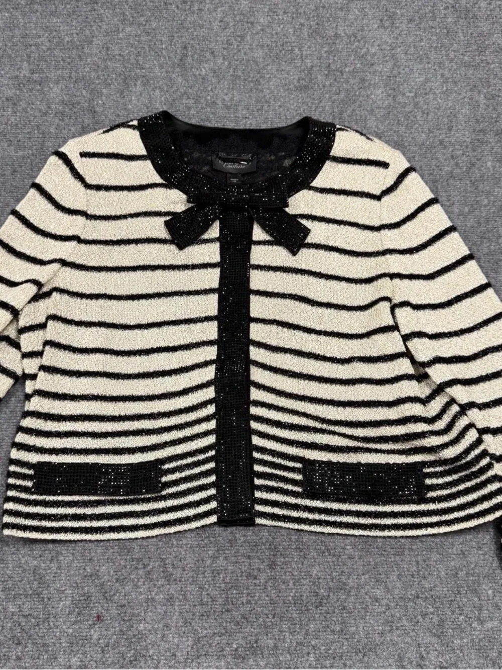 St. John Couture striped evening jacket Size 16 NWT
